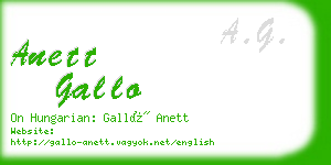 anett gallo business card